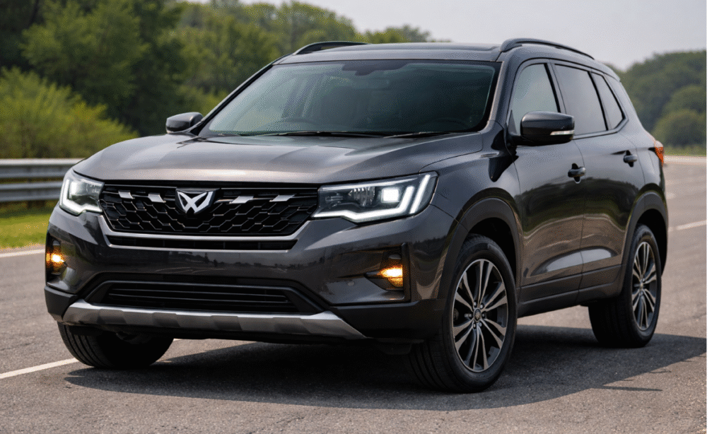 Mahindra XUV 7xo SUV seen during feature teaser phase